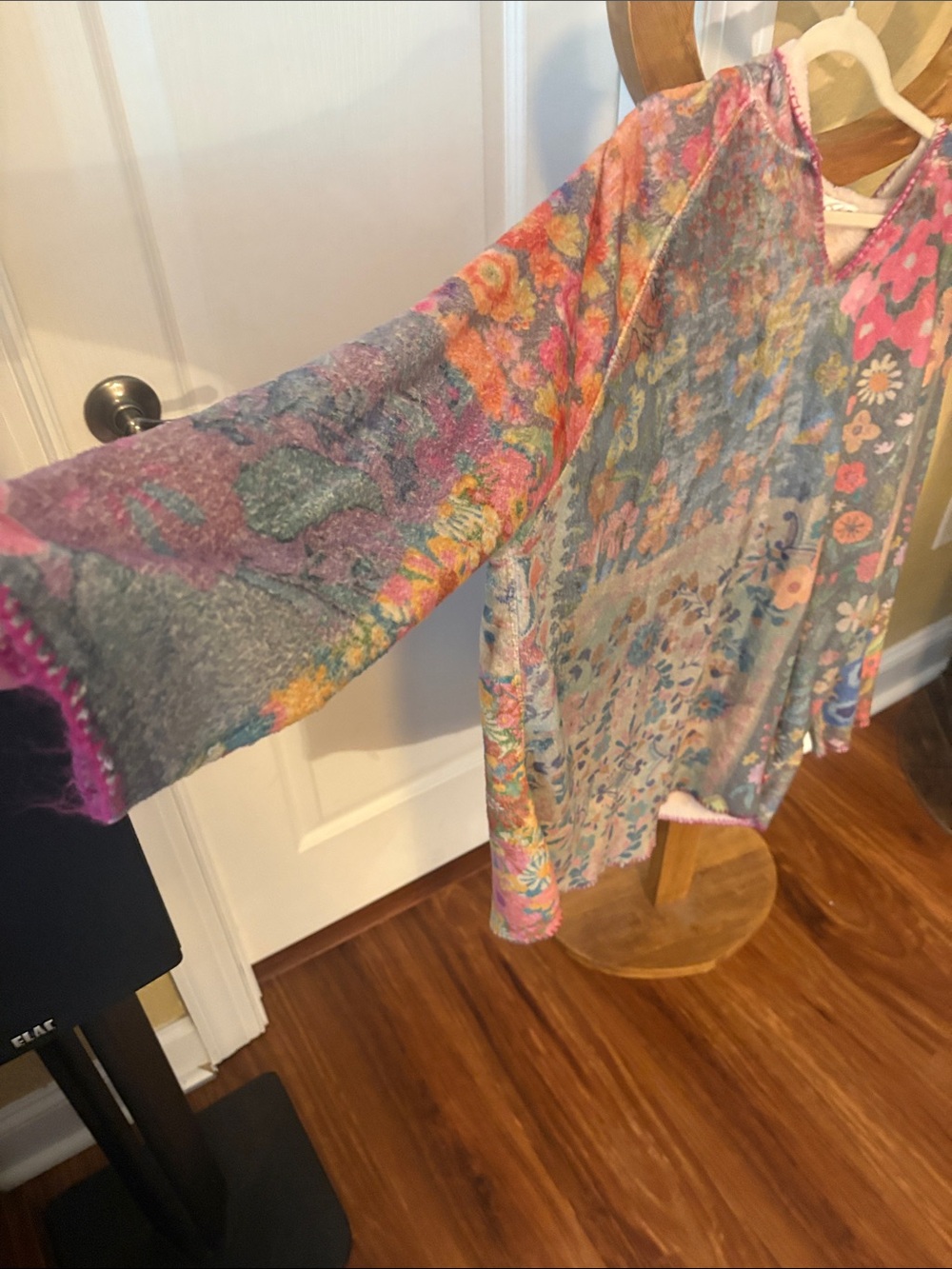 NATURAL LIFE Pink Multicolor Floral Hoodie Pullover - Picture 4 of 6